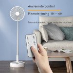 Wholesale Portable Folding Desk Fan with 60 Degree Rotatable Head and Remote, USB Rechargeable 7200mAh Battery Up to 16 Hours for Bedroom Home Office Travel (White)